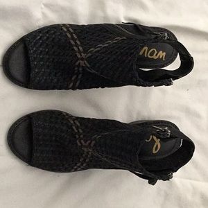 Sam Edleman black leather booties.